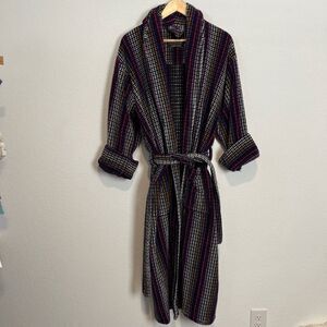 Bown of London Rainbow Checkered Disco Multicolor Mozart Velvet Bath Robe Men's